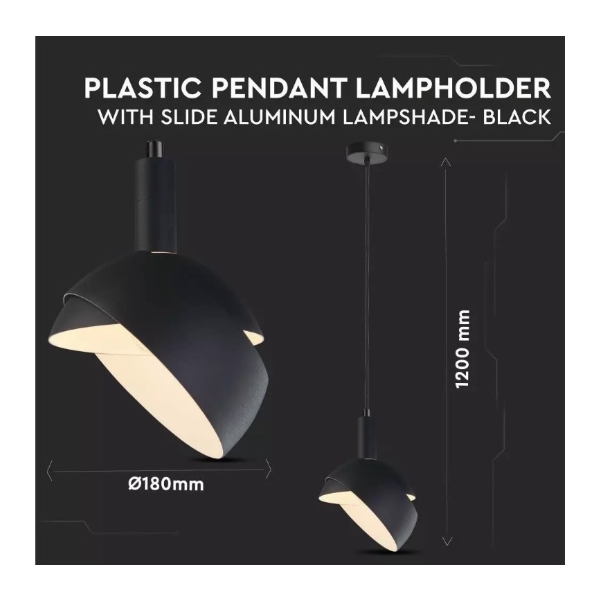 Lámpara colgante 1xE14/60W/230V negro