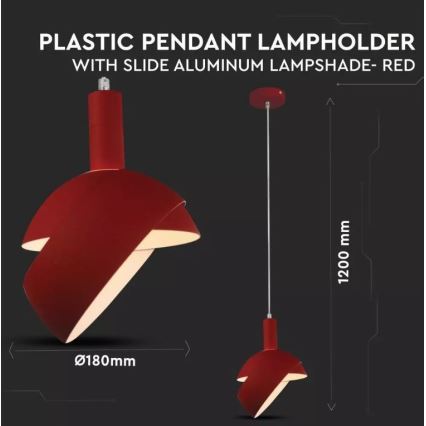 Lámpara colgante 1xE14/60W/230V rojo