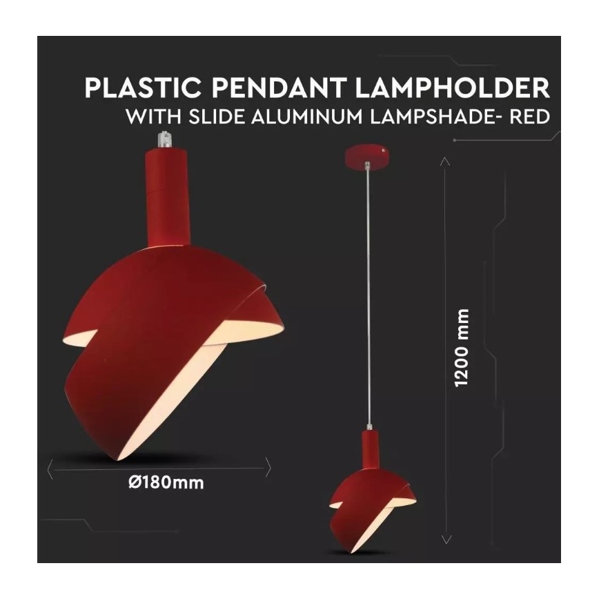 Lámpara colgante 1xE14/60W/230V rojo