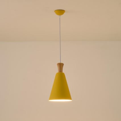 Lámpara colgante 1xE27/15W/230V amarillo diá. 20 cm