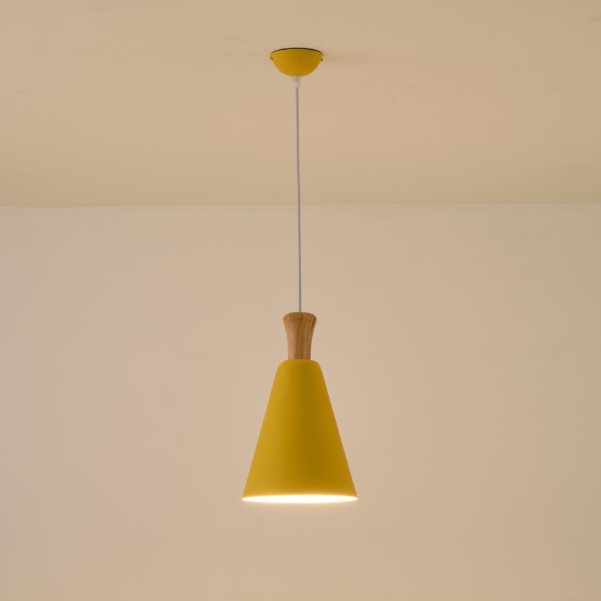 Lámpara colgante 1xE27/15W/230V amarillo diá. 20 cm