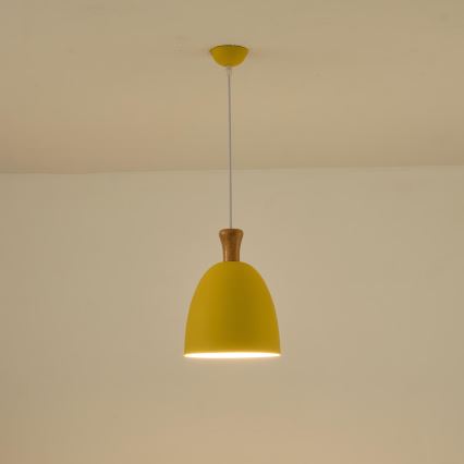 Lámpara colgante 1xE27/15W/230V amarillo diá. 23 cm