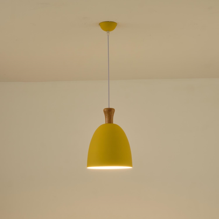 Lámpara colgante 1xE27/15W/230V amarillo diá. 23 cm