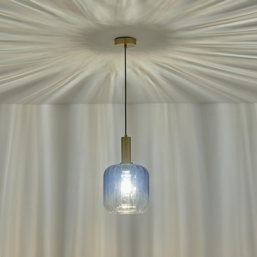 Lámpara colgante 1xE27/15W/230V azul/ahumado diá. 20 cm