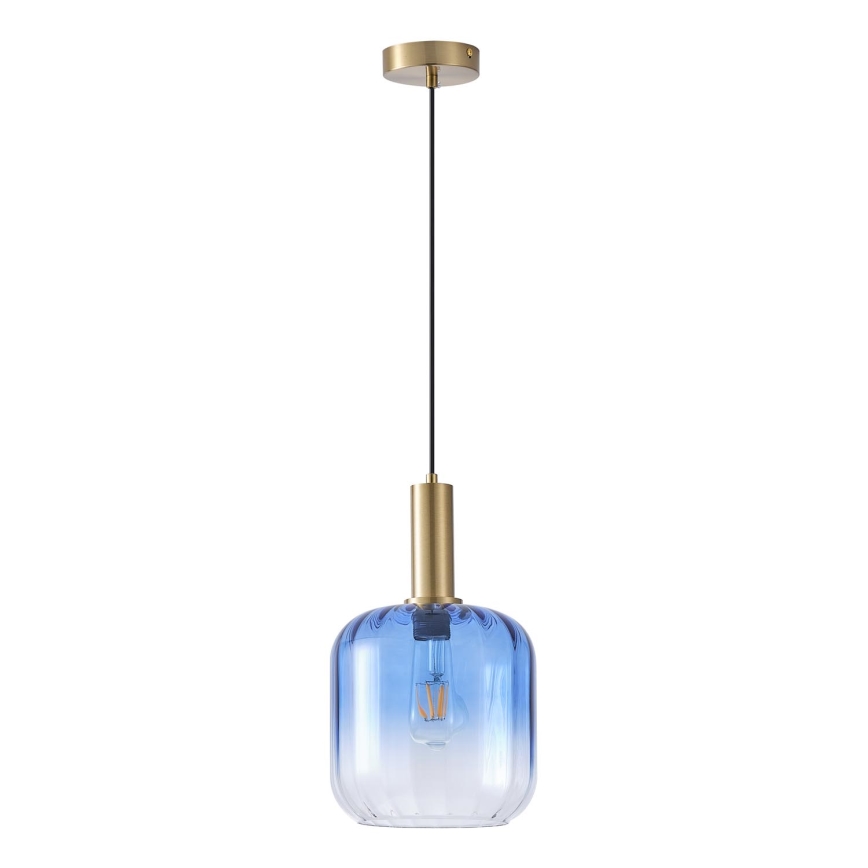 Lámpara colgante 1xE27/15W/230V azul/ahumado diá. 20 cm
