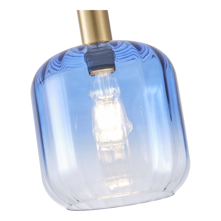 Lámpara colgante 1xE27/15W/230V azul/ahumado diá. 20 cm