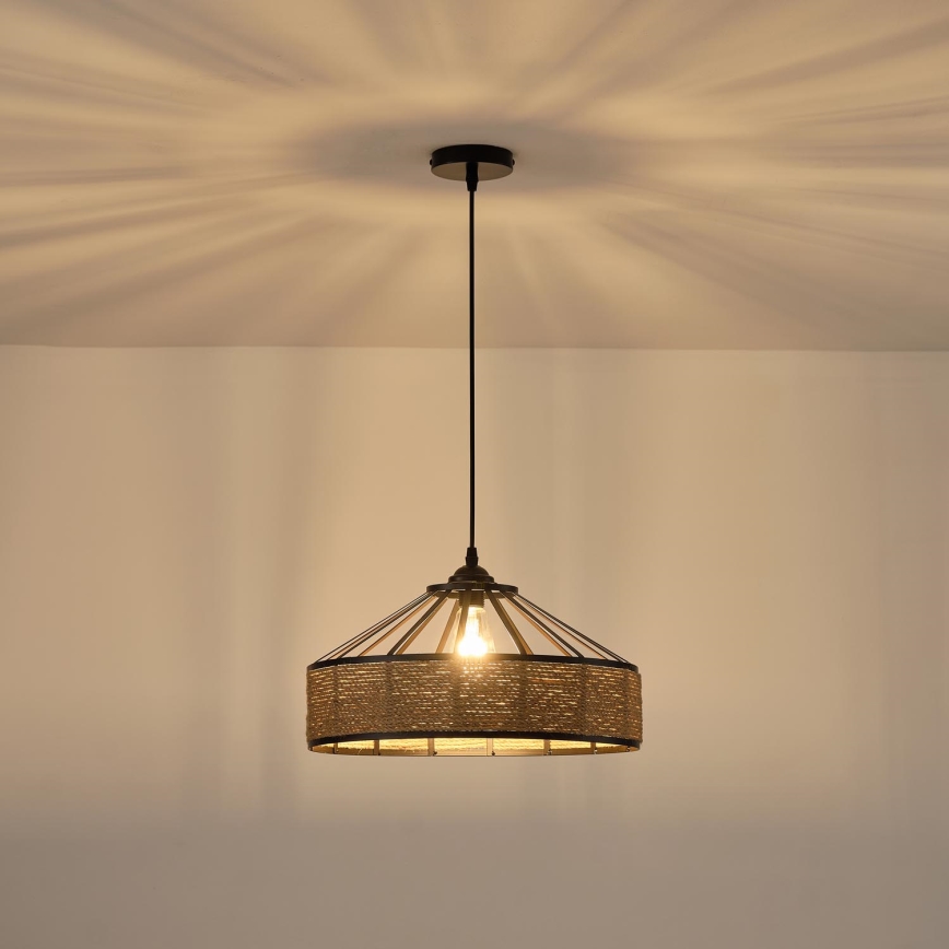Lámpara colgante 1xE27/15W/230V beige