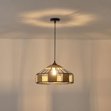 Lámpara colgante 1xE27/15W/230V beige