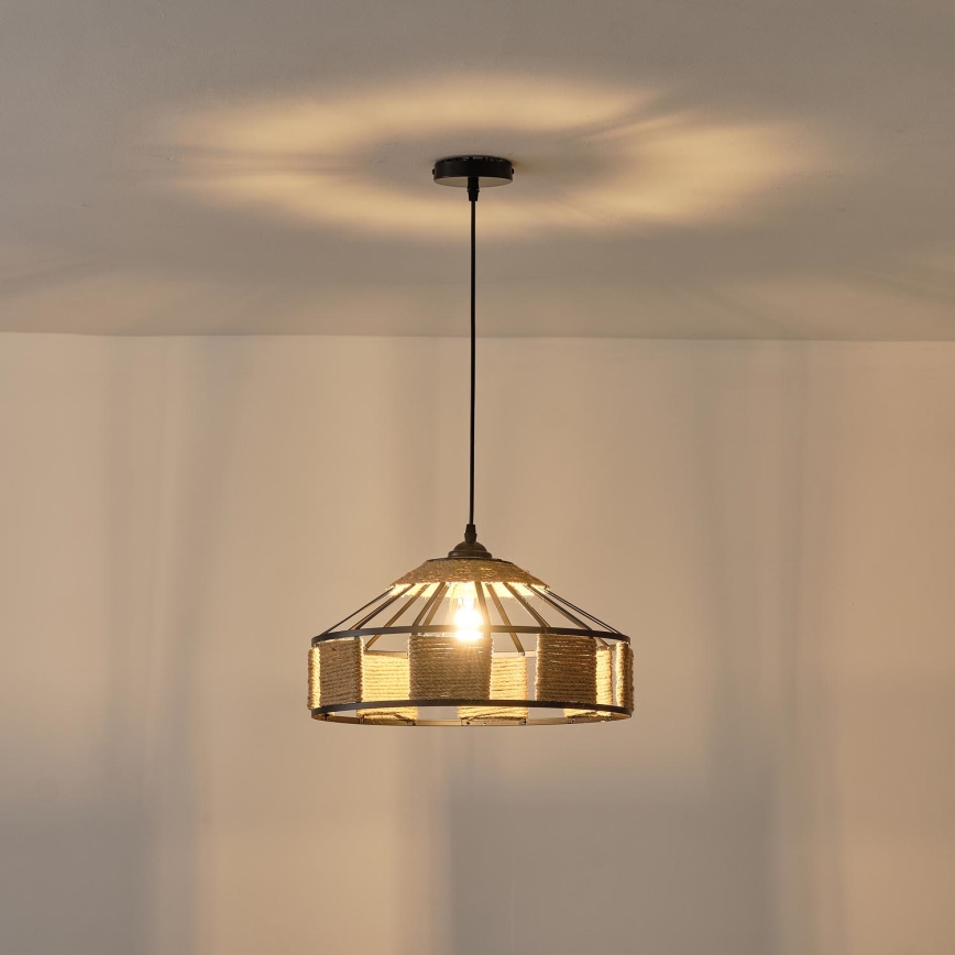 Lámpara colgante 1xE27/15W/230V beige