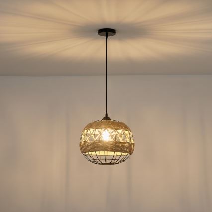 Lámpara colgante 1xE27/15W/230V beige