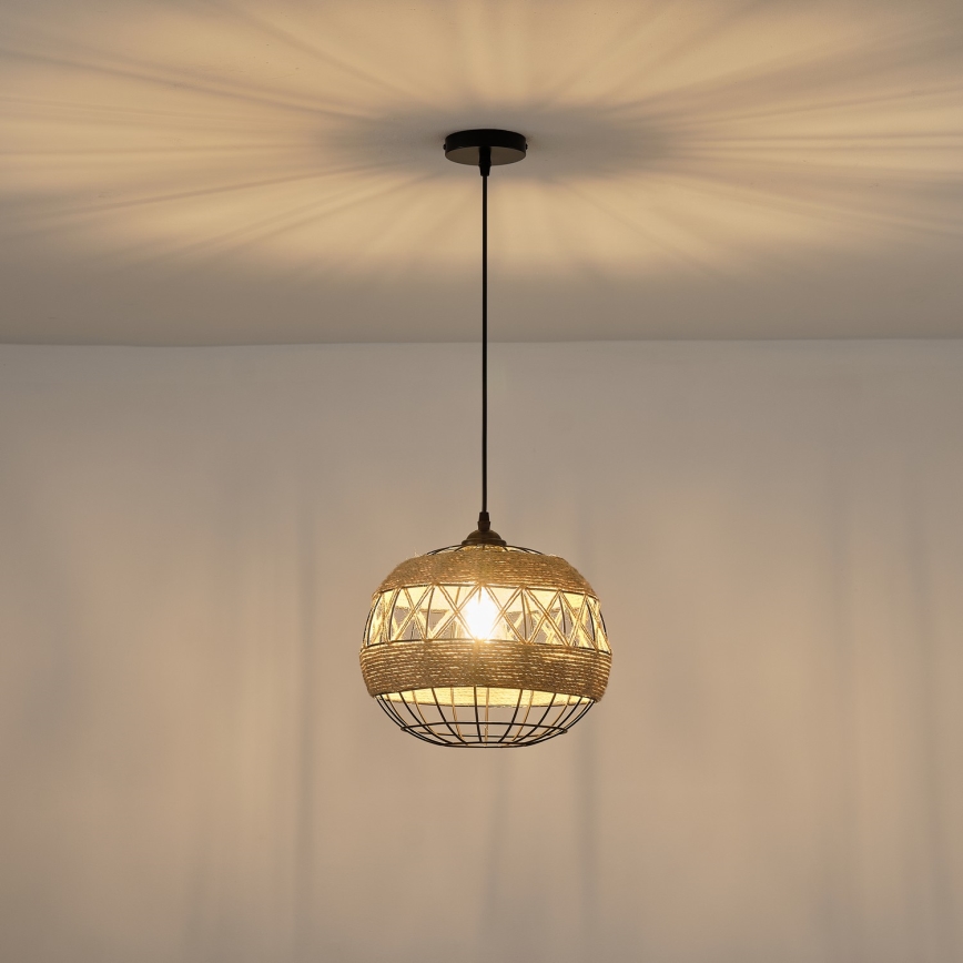 Lámpara colgante 1xE27/15W/230V beige