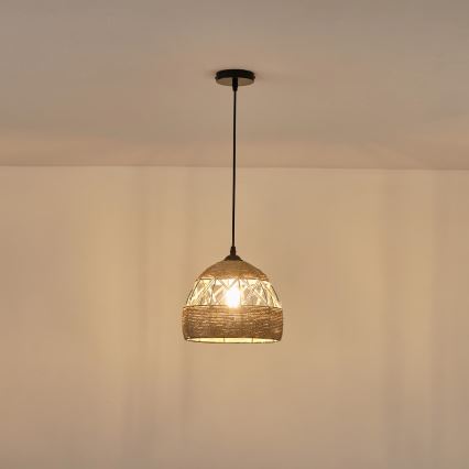 Lámpara colgante 1xE27/15W/230V beige
