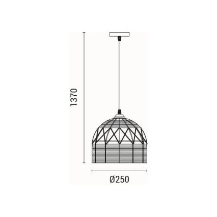 Lámpara colgante 1xE27/15W/230V beige