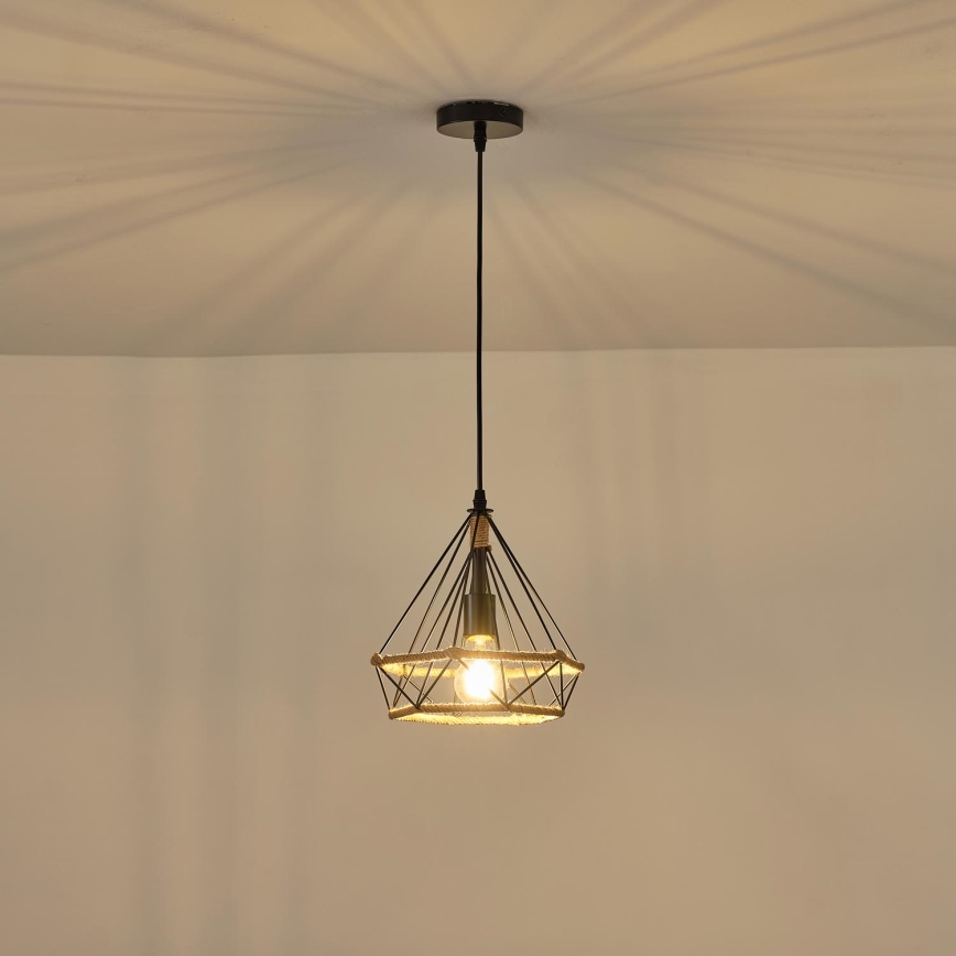 Lámpara colgante 1xE27/15W/230V beige