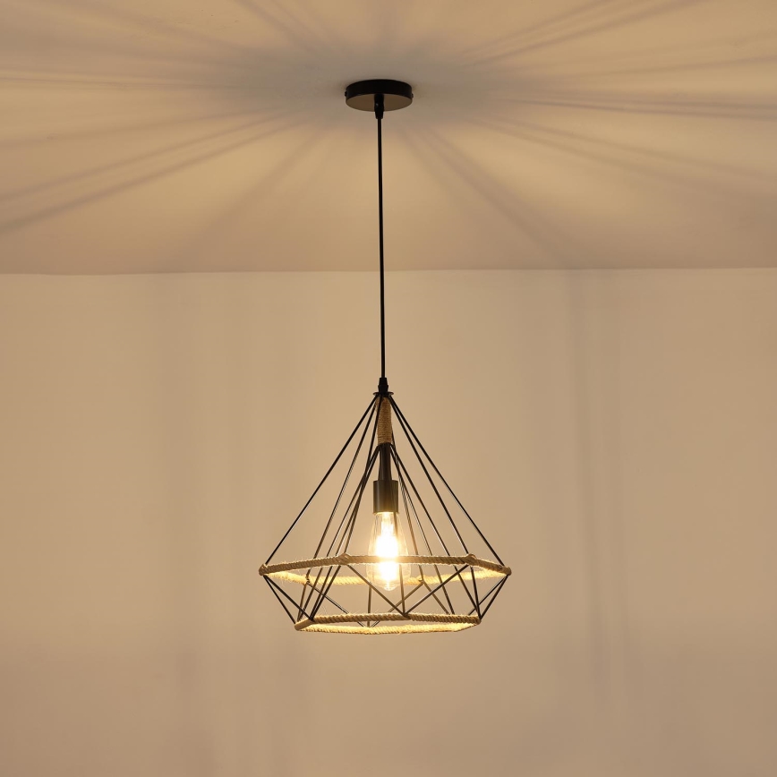 Lámpara colgante 1xE27/15W/230V beige