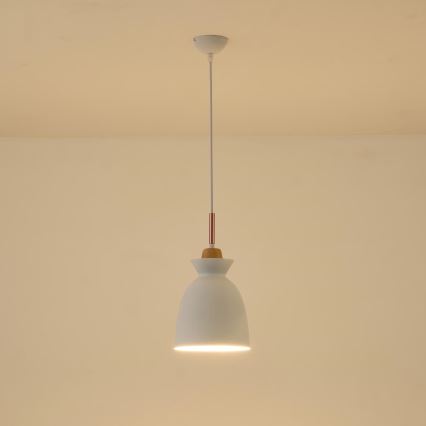 Lámpara colgante 1xE27/15W/230V blanco diá. 19,5 cm