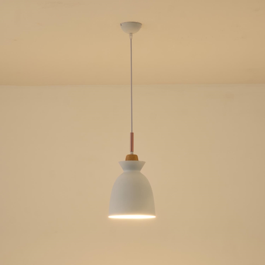 Lámpara colgante 1xE27/15W/230V blanco diá. 19,5 cm