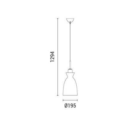 Lámpara colgante 1xE27/15W/230V blanco diá. 19,5 cm