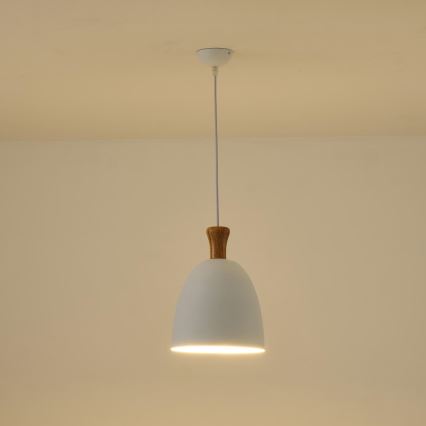 Lámpara colgante 1xE27/15W/230V blanco diá. 23 cm