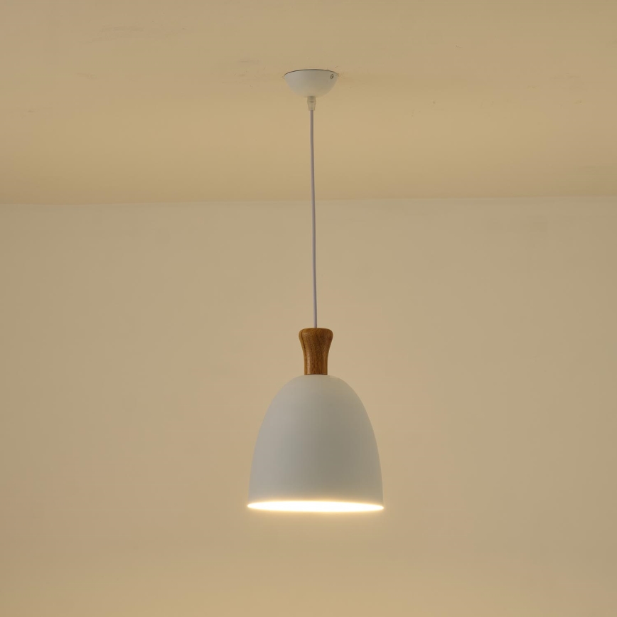 Lámpara colgante 1xE27/15W/230V blanco diá. 23 cm