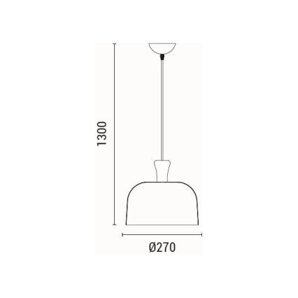 Lámpara colgante 1xE27/15W/230V blanco diá. 27 cm