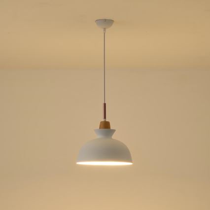 Lámpara colgante 1xE27/15W/230V blanco diá. 28 cm