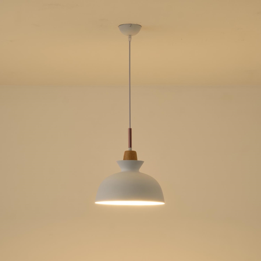 Lámpara colgante 1xE27/15W/230V blanco diá. 28 cm