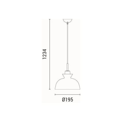 Lámpara colgante 1xE27/15W/230V blanco diá. 28 cm