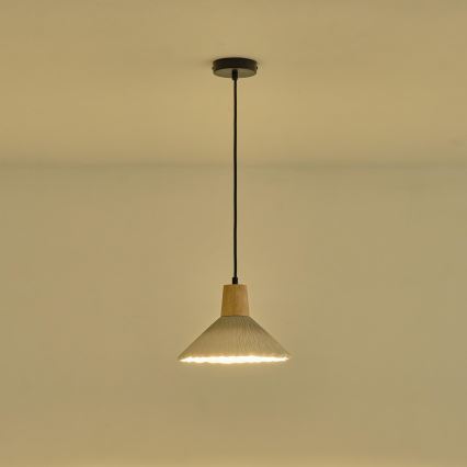 Lámpara colgante 1xE27/15W/230V color crema