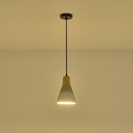 Lámpara colgante 1xE27/15W/230V color crema