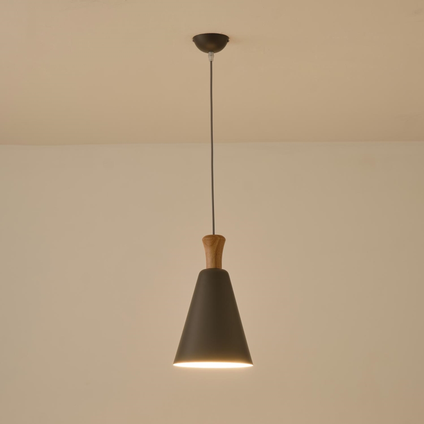 Lámpara colgante 1xE27/15W/230V gris diá. 20 cm