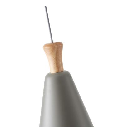 Lámpara colgante 1xE27/15W/230V gris diá. 20 cm