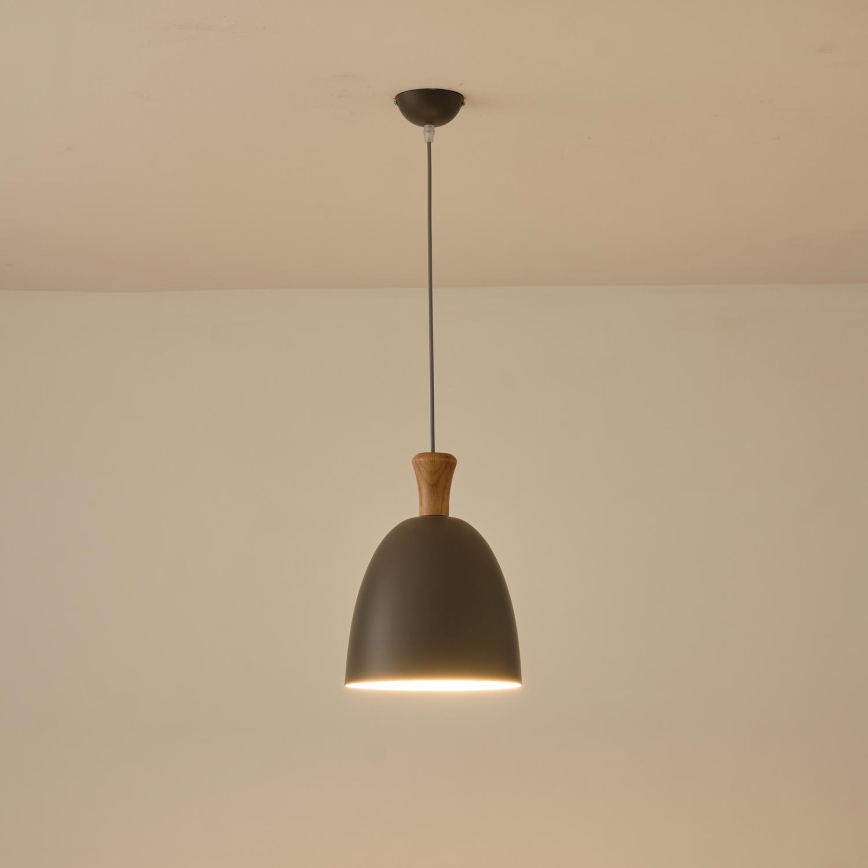 Lámpara colgante 1xE27/15W/230V gris diá. 23 cm