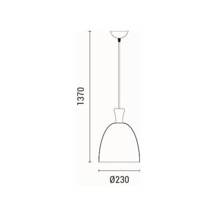 Lámpara colgante 1xE27/15W/230V gris diá. 23 cm