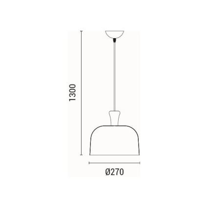 Lámpara colgante 1xE27/15W/230V gris diá. 27 cm