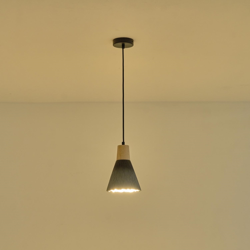 Lámpara colgante 1xE27/15W/230V gris