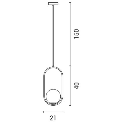 Lámpara colgante 1xE27/15W/230V latón