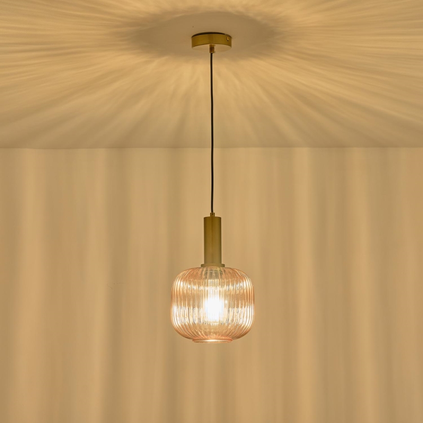 Lámpara colgante 1xE27/15W/230V marrón diá. 20 cm