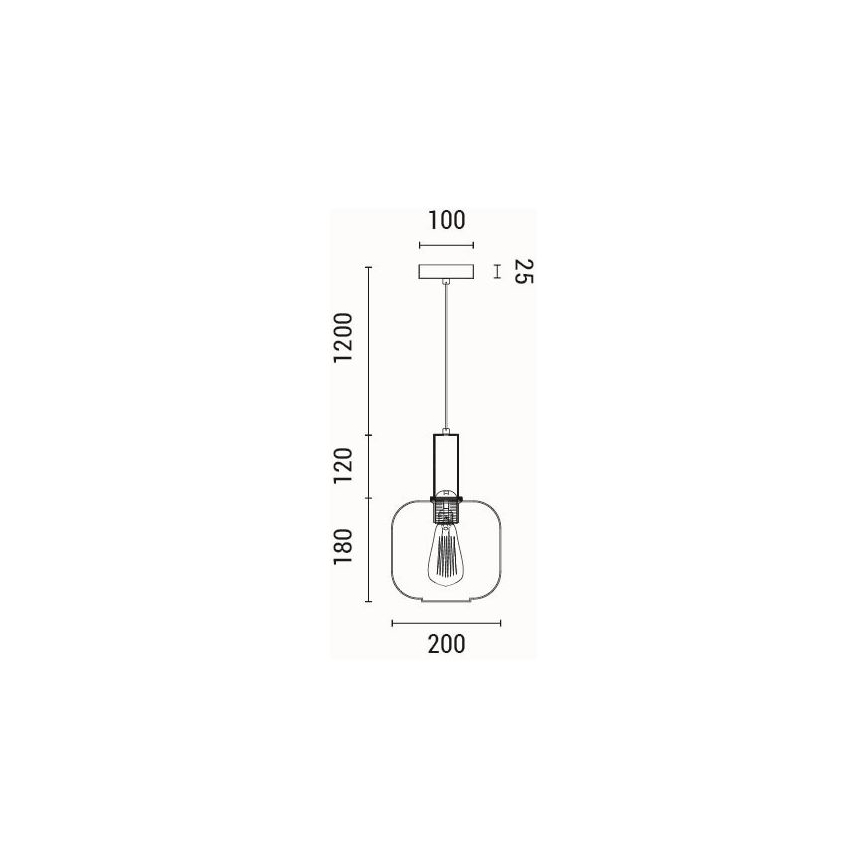 Lámpara colgante 1xE27/15W/230V marrón diá. 20 cm
