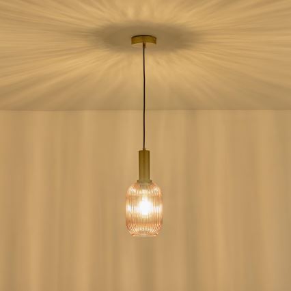 Lámpara colgante 1xE27/15W/230V marrón pr. 13 cm