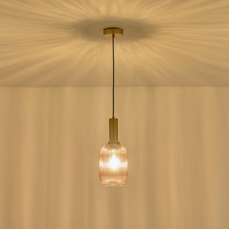 Lámpara colgante 1xE27/15W/230V marrón pr. 13 cm