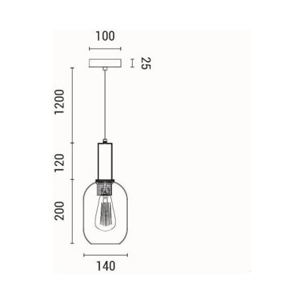 Lámpara colgante 1xE27/15W/230V marrón pr. 13 cm