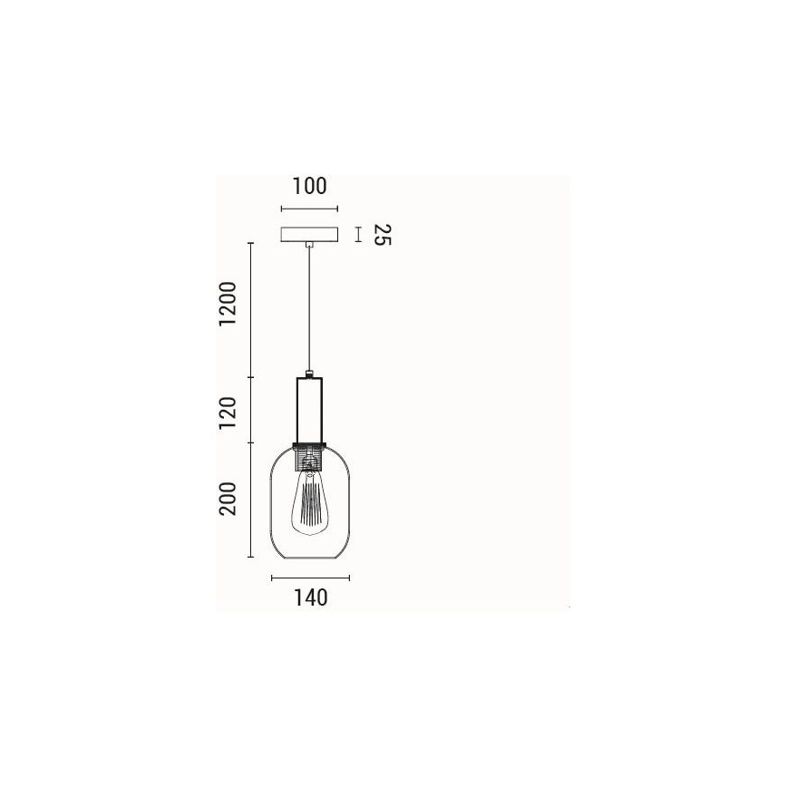 Lámpara colgante 1xE27/15W/230V marrón pr. 13 cm
