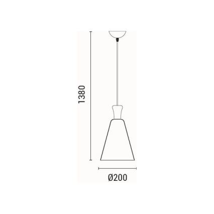 Lámpara colgante 1xE27/15W/230V negro diá. 20 cm