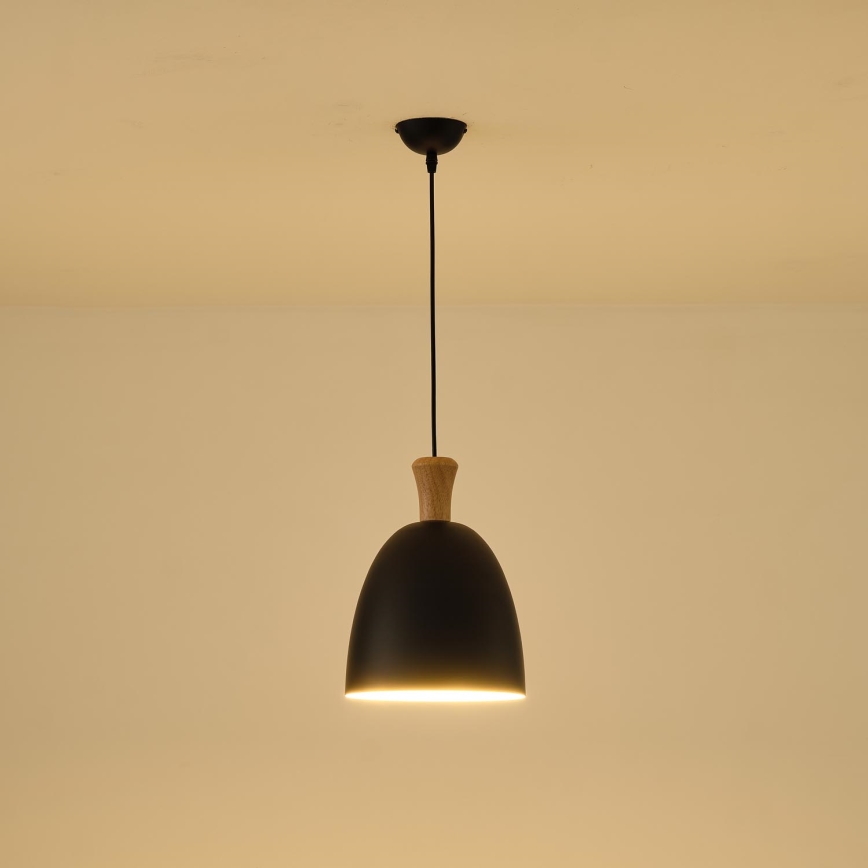 Lámpara colgante 1xE27/15W/230V negro diá. 23 cm