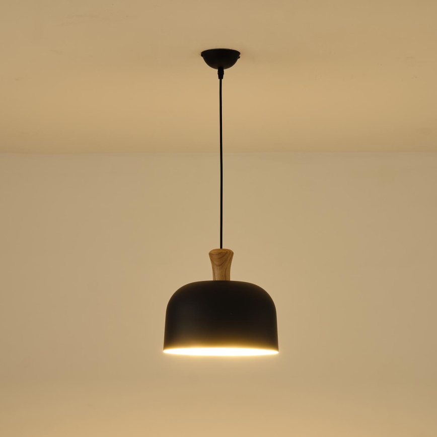 Lámpara colgante 1xE27/15W/230V negro diá. 27 cm