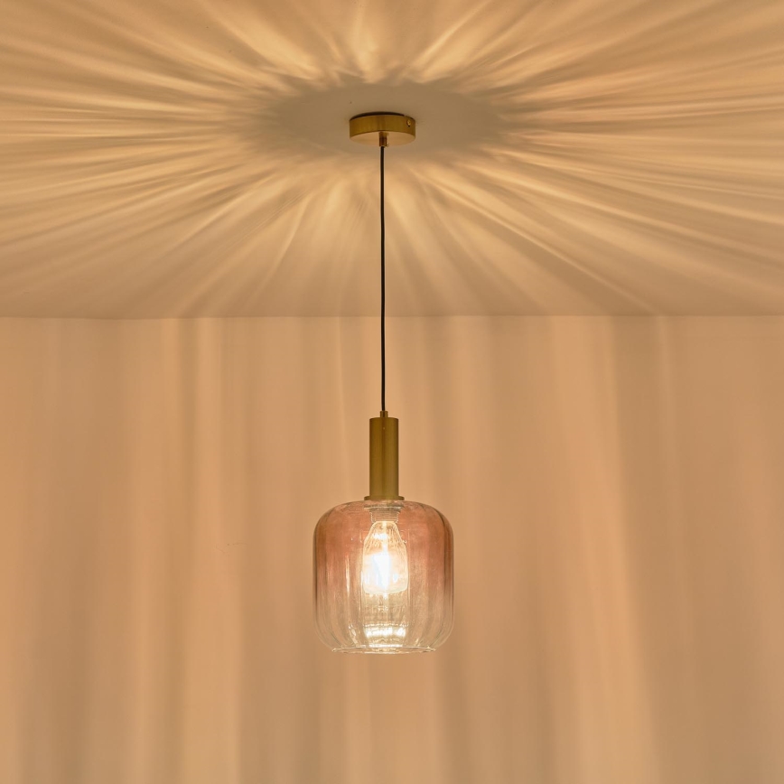 Lámpara colgante 1xE27/15W/230V rojo/ahumado diá. 20 cm