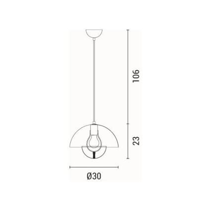Lámpara colgante 1xE27/15W/230V rojo