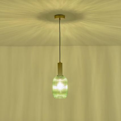 Lámpara colgante 1xE27/15W/230V verde 13 cm