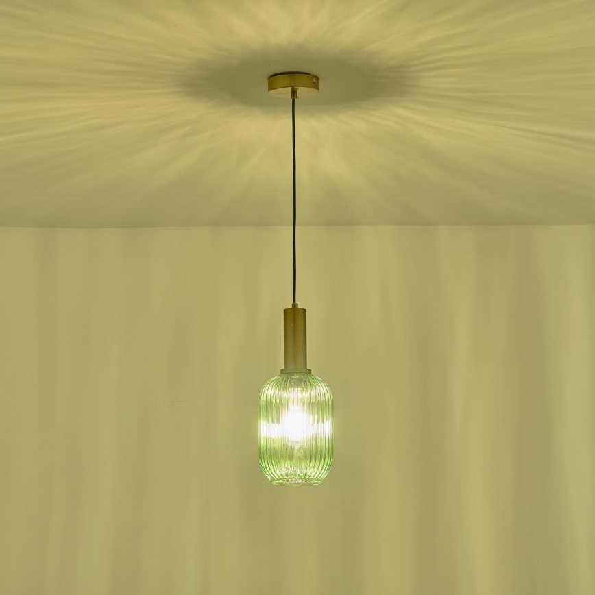 Lámpara colgante 1xE27/15W/230V verde 13 cm